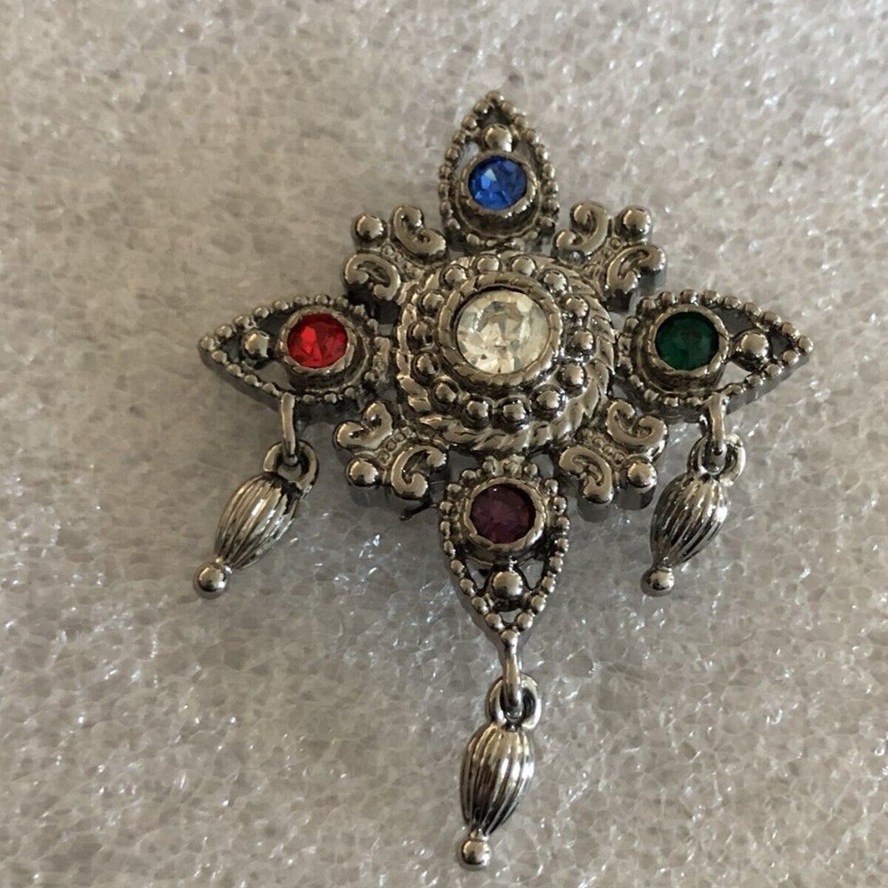 Signed Bob Mackie Jeweled Star Pin